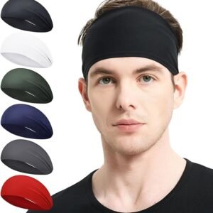 Men’s Sweat-Wicking Headbands – 6 Pack
